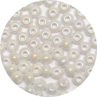 SB8-27AB - Preciosa Czech seed beads - white lustre AB